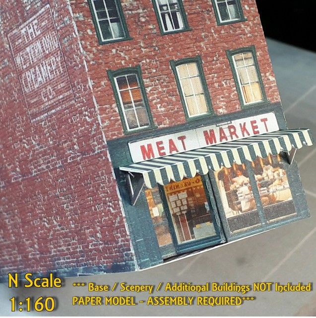 N Scale 1160 Building Downtown Shop Cardstock Model Kit PRE CUT