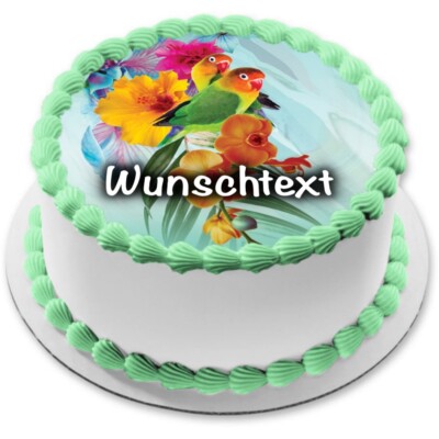Papagai Tortenaufleger Party Deko personalisiert Conure Geburtstag Name essbar