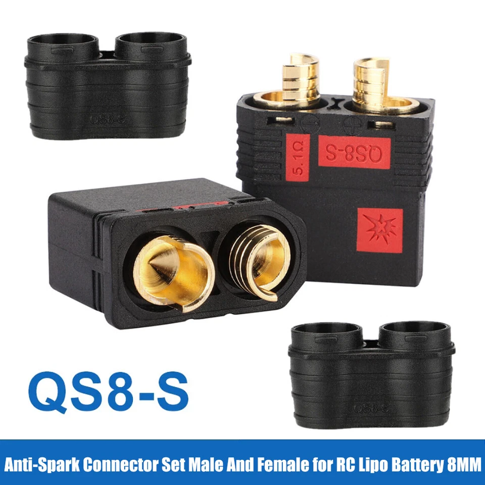 QS8-S Pair High Current Power Lipo QS-8 ESC RC Anti Spark High Current Connector - Image 2 of 4