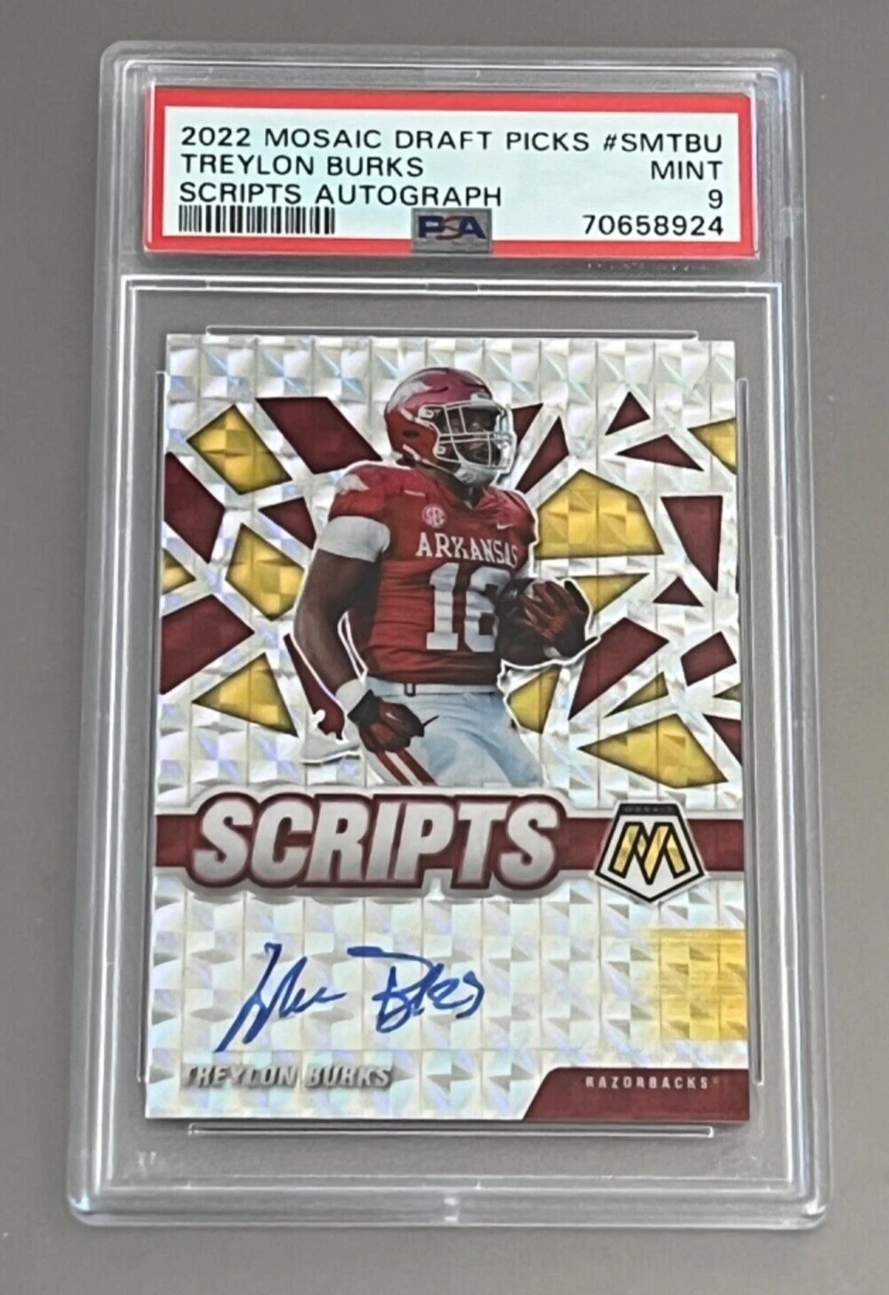 Treylon Burks Panini Mosaic Draft Picks Scripts Autographs #SMTBU Gold