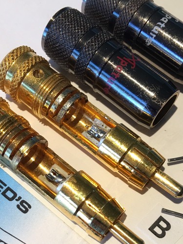 RCA Plugs Professional Top Quality w AudioQuest Silver Solder For Best Contact 