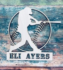 Baseball Player, Baseball Silhouette, Customized, Wall, Door Hanger, Personalize