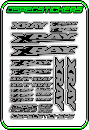 XRAY RC A5 STICKER SHEET NT1 T4 XB9 RX8 ELECTRIC NITRO DECALS R/C HUDY GREY B - Picture 2 of 7