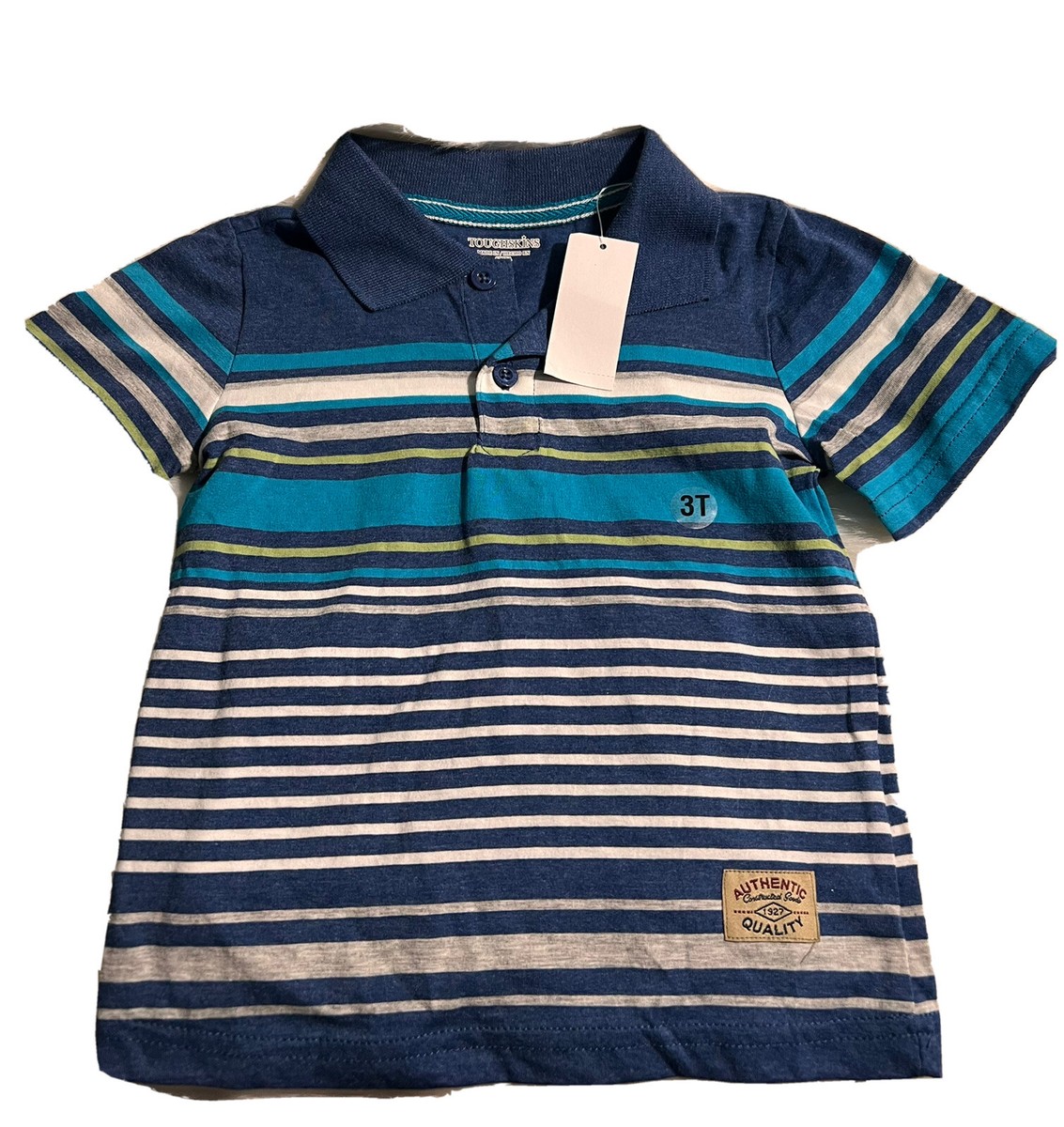 Toughskins Blue Striped Polo Shirt Toddler Boys 3T