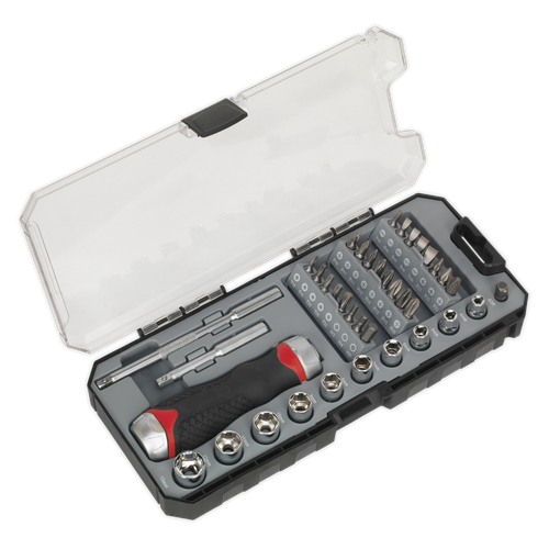 Dientes Finos Carraca Vaso Destornillador Y Set de Brocas 38pc AK64905 Sealey De