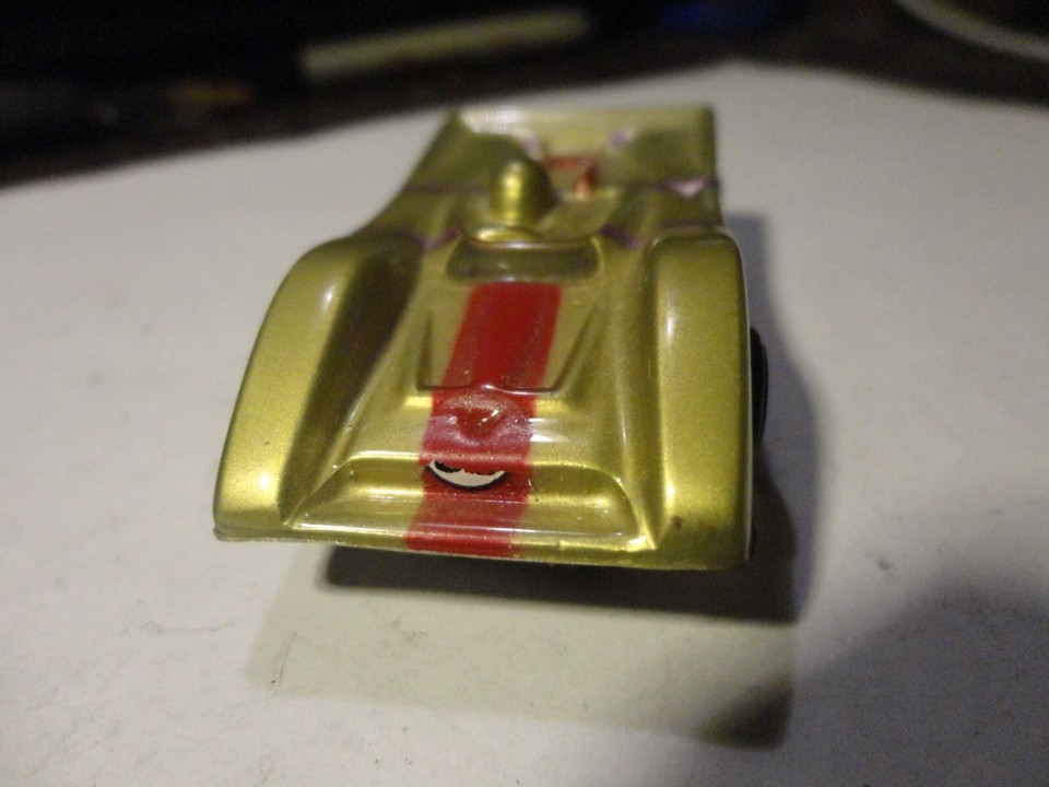 vintage riggen ho slot car gold w/red stripe can am eBay
