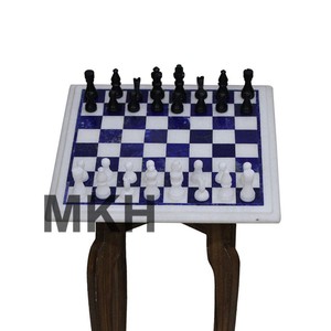Italian Marble Top Chess Game Set Inlay Stone Pieces Coffee Table Side Tables Ebay
