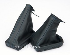 Schaltsack + Handbremssack FADEN BLAU passend für OPEL CORSA C Bj. 00-06 Leder