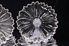 Daisy Clear by Hazel Atlas Set of 4 Snack Plate 9.75 " No Cups