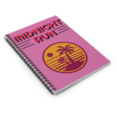Midnight Run Pink background 118 pages Spiral Notebook - Ruled Line - Picture 4 of 5