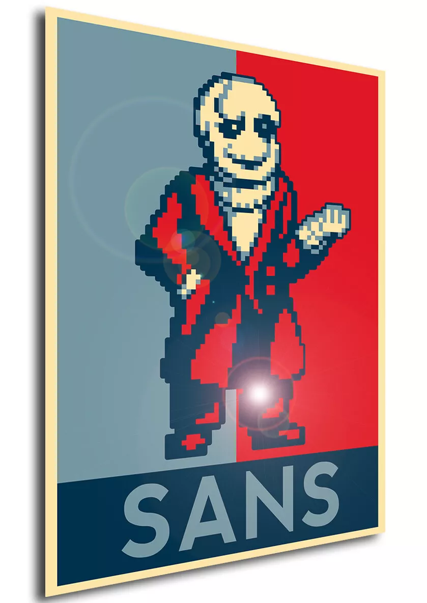 Poster Propaganda - Pixel Art - Undertale - Sans