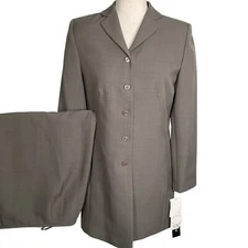 Travis Ayers Skirt Suit Women 4 Taupe Career Office Designer Long Length NWT