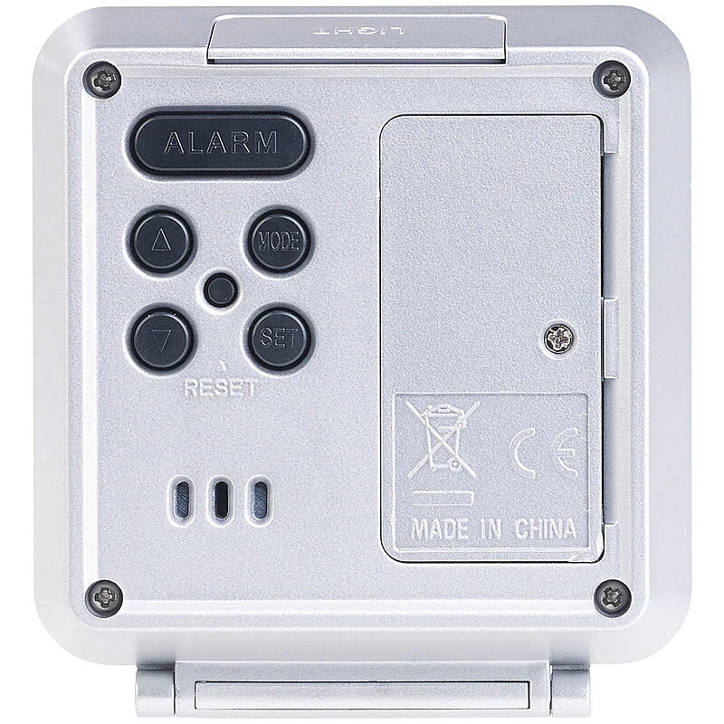 PEARL Kompakter Digital-Reisewecker mit Thermometer, Kalender und Timer - Bild 2 von 4