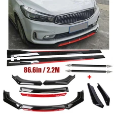 For Audi A4 S4 RS4 B8 Front Bumper Lip Spoiler Splitter Side Skirt Glossy Black