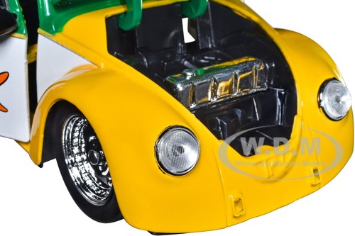 1959 VOLKSWAGEN DRAG BEETLE & MICHELANGELO FIGURE "TNMT" 1/24 DIECAST JADA 33741 - Picture 5 of 9