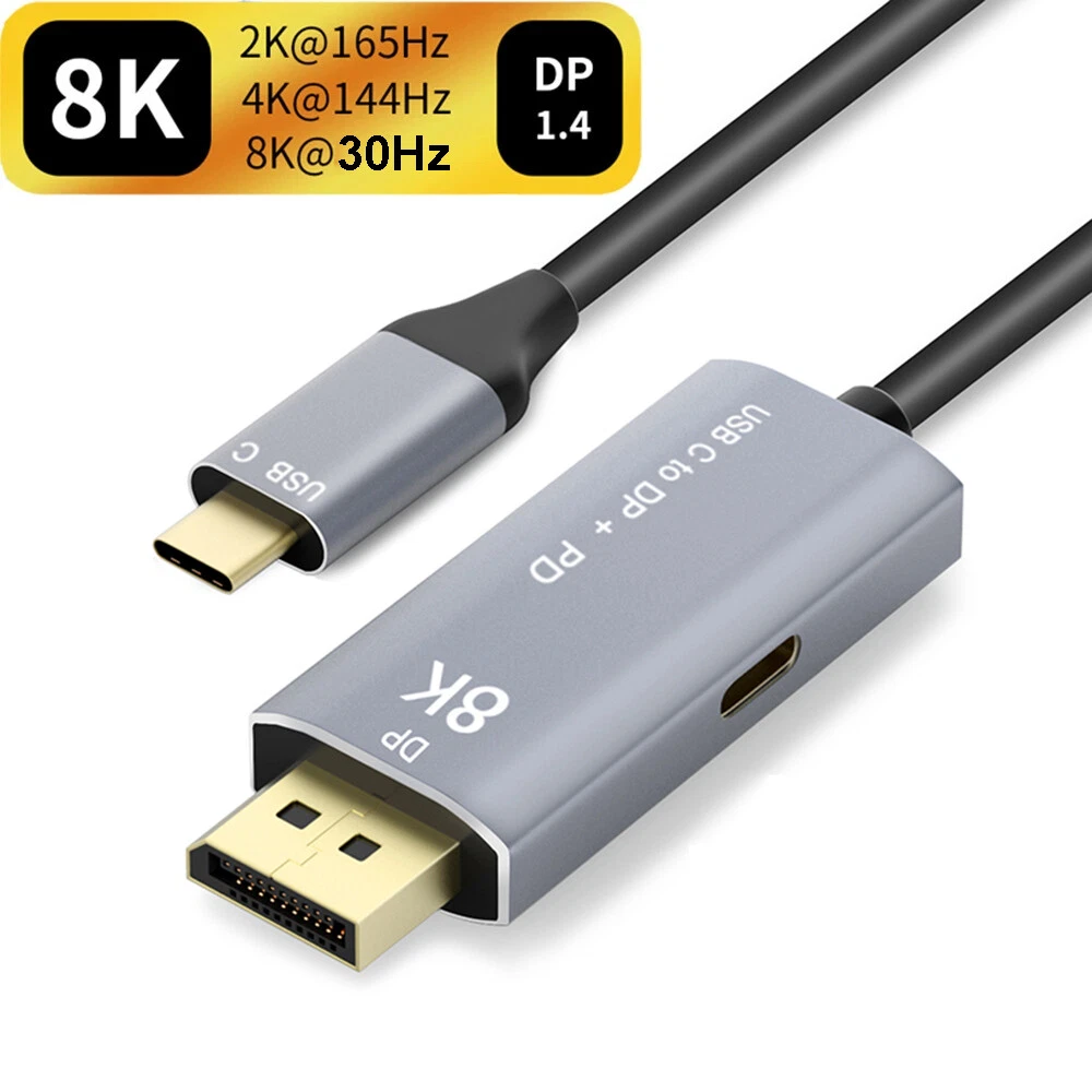 8K 30Hz USB-C to Displayport 1.4 Cable 6ft USB 3.1 Type C to DP with PD Charging eBay