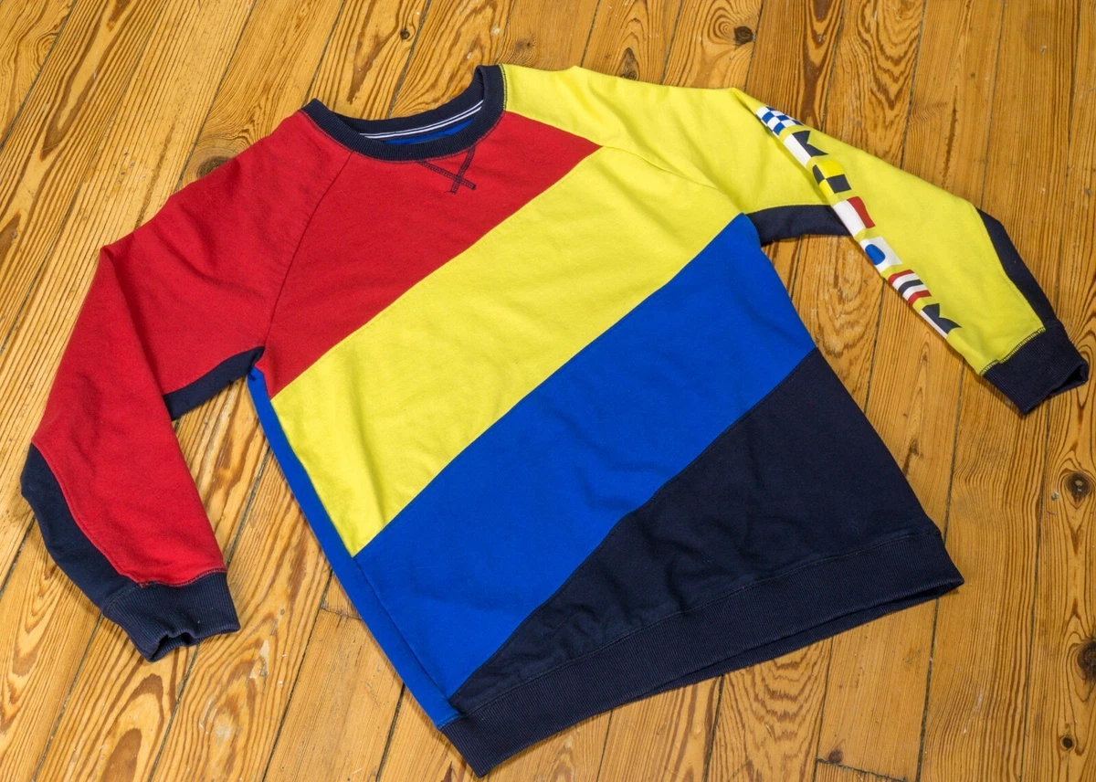 Nautica Color Block Long Sleeve Shirt Vintage 90s Sailing XL