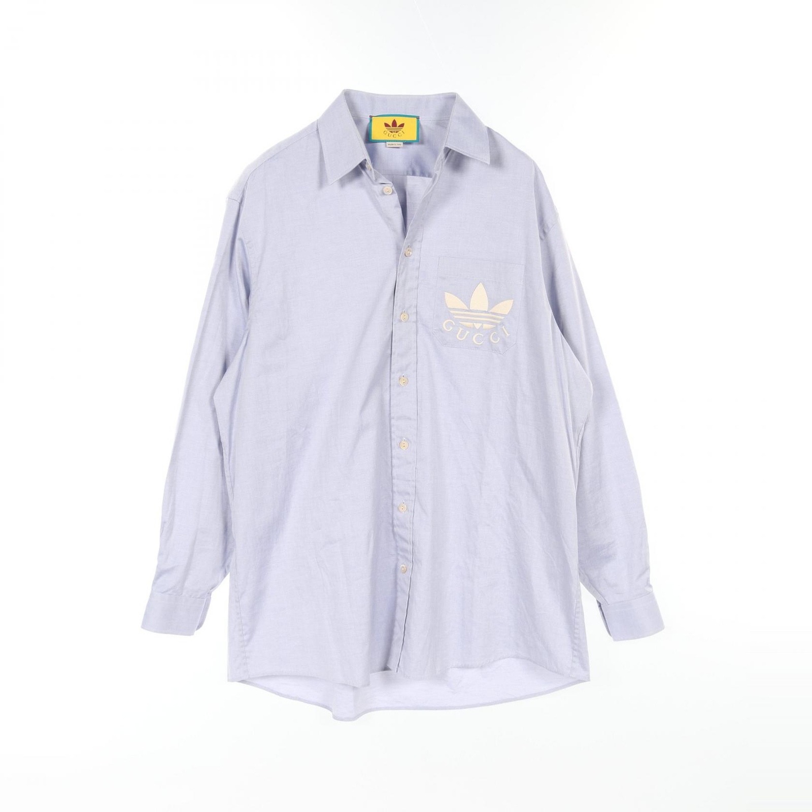 Vintage GUCCI x adidas Blue Cotton Shirt Mens Size 46 Style 691521