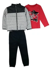 Kids Headquarters Boys 3 Piece Set Color Block  Jacket Shirt Pants Sizes 4T,5,6