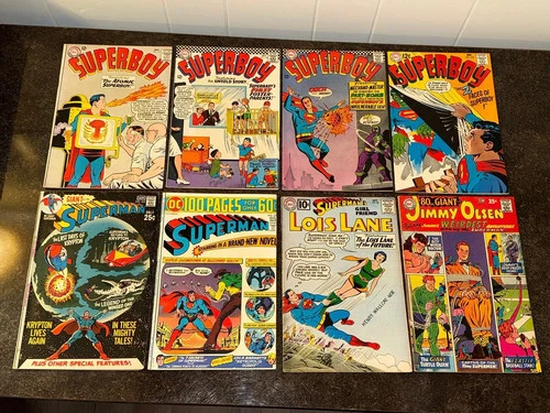 Superboy, Superman GROUP (8 Comics) Silver Age Vintage DC 1960's Avg. VG/FN