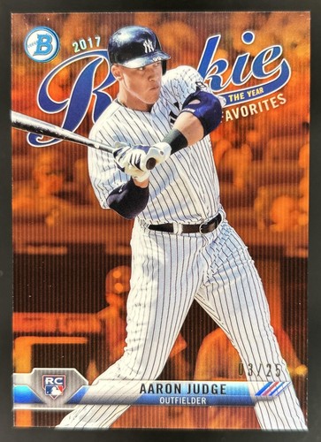 2017 Bowman Aaron Judge Rookie of the Year Favorites Chrome Refractor Orange /25