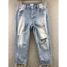 PISTOLA Womens Light Wash Distressed Denim Jeans Size 31 Straight Leg
