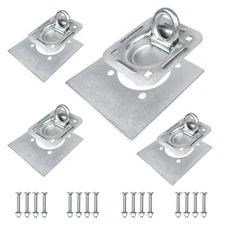 Donext Heavy Duty Recessed D-Ring Tie Down Anchors Kit, 4 Pack 6,000 lb Capac...