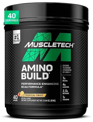 BCAA Amino Acids + Electrolyte Powder,  Amino Build, 7G of Bcaas + Electrolytes,