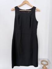 J CREW SUITING 8 Black 100%  Wool Tailored Shift Dress 100% Wool Sleeveless Lite