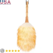 Lambswool Duster Ergonomic Handle Dusting Tool Blinds Fans Furniture Reusable US