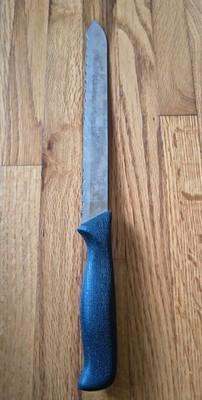 VTG Pampered Chef Serrated Bread & Slicing Knife #1285 - 9'' Blade Black Handle