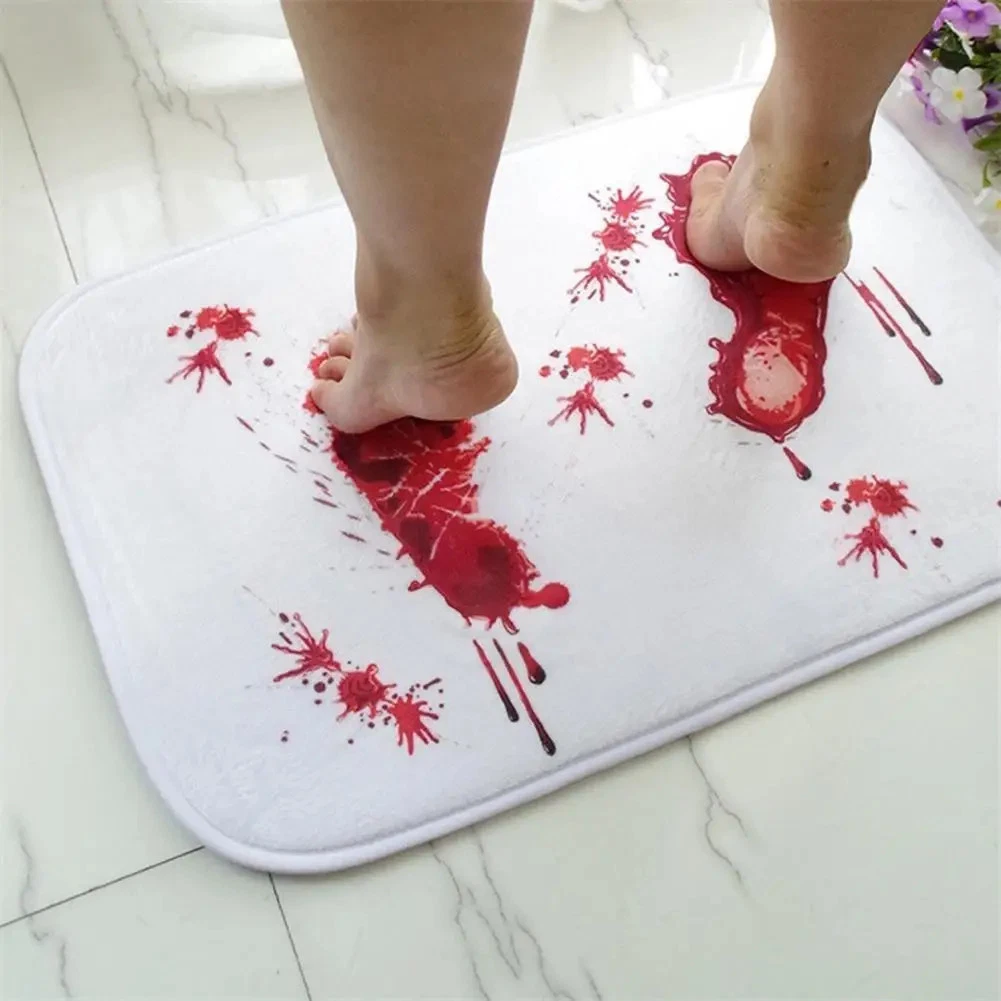 Horror Movie Bath Mat Bloody Killer Theme Color Changing Halloween Shower Rug