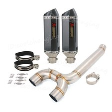Per Yamaha FZ6 FZ6N FZ6S 2004-2011 Impianto di Scarico Mid Tail Silenziatore Tubo Slip-on