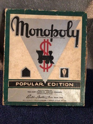 RARE 1936 Monopoly CANADIAN EARLY 1st FIRST EDITION ALL WOODEN COMPLETE NO BOARD