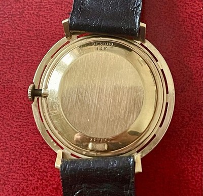 Vintage Benrus Solid 14K Gold Men's Watch 1950's Working | eBay