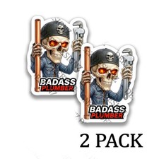 Bad Ass Plumber Skeleton Sticker Funny Skull Plumbing Vinyl Decal 2 Pack Bad Ass Plumber Skeleton Sticker Funny Skull Plumbing Vinyl Decal 2 Pack