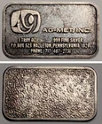 AG-MET INC / Engelhard 1 oz .999 Silver Art Bar Ingot Frosted/Pebble Back ~ 1000