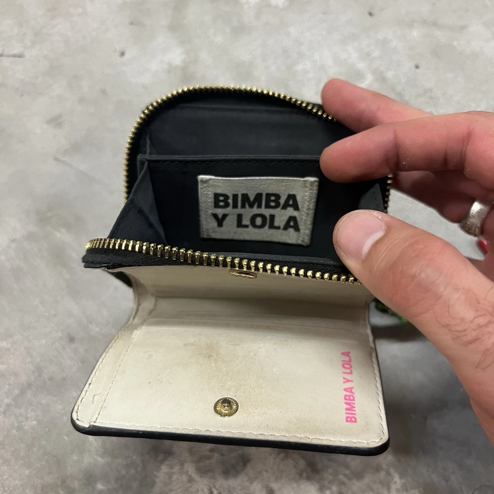 Bimba y Lola Muñequera Negra Billetera Tarjeta Monedero Nylon Logo Correa Ligera Foto 4 de 4