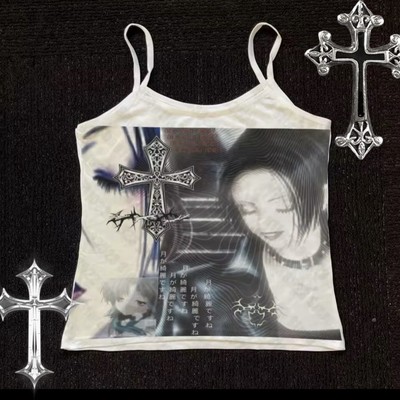 SPAGHETTI TANK NANA GRAPHIC OSAKI ANIME Y2K GOTH ALT TOP