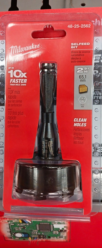 Milwaukee 48-25-2562 Self-Feed Drill Bit 2-9/16 in Dia, 7/16 in Shank