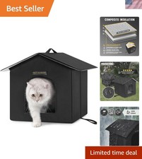 Spacious Weatherproof Cat Shelter with Mat - Perfect for Indoor  Outdoor Use