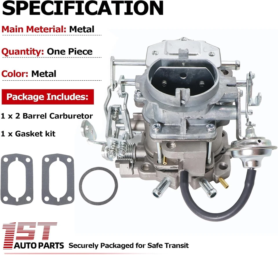 Carburador 1st 2 barriles con juntas para Plymouth & Dodge 1966-1973 con... Foto 4 de 4