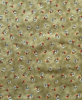 Marcus Fabrics Deco Demure Laura Berringer Green VTG Fabric- BY THE HALF YARD