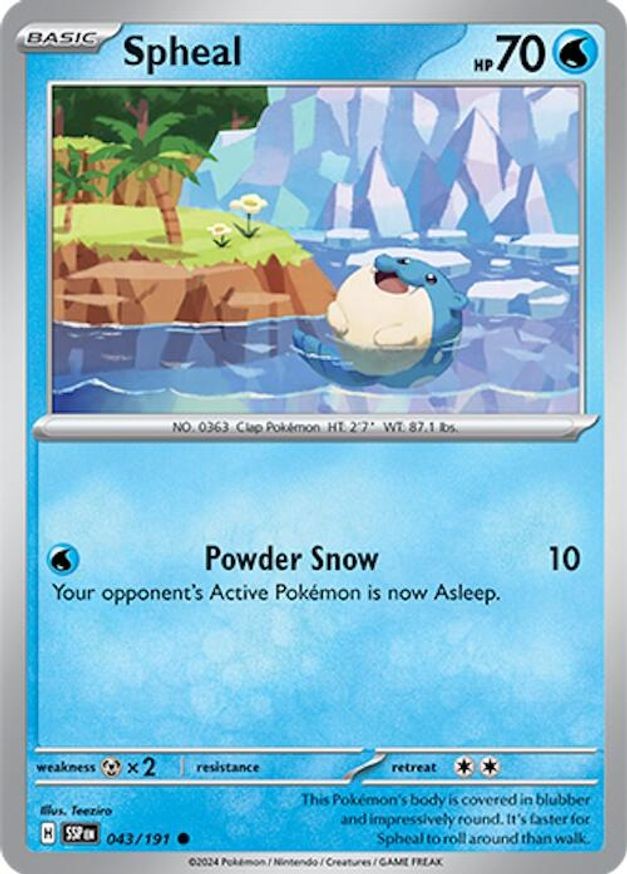 Pokemon Spheal (43/260) Surging Sparks LP REVERSE HOLO
