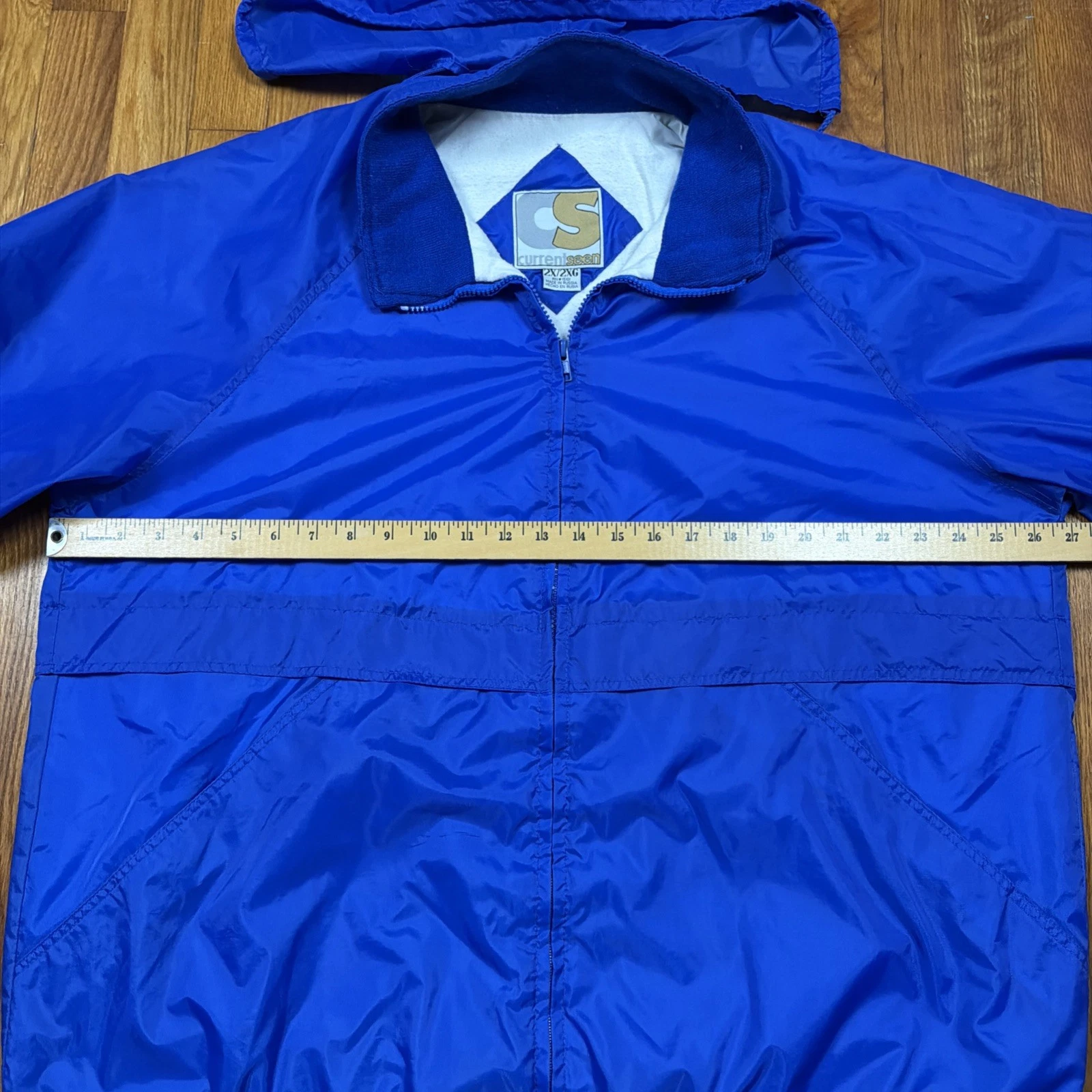 Vintage 90s Currentseen Jacket Mens 2XL Blue Lined Wind Breaker Nylon Pockets image 4