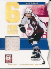2011/12 Panini Donruss Elite #1 Joe Sakic Prime Numbers Jersey Insert