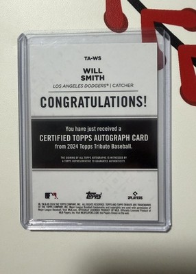 2024 Topps Tribute - Tribute Autographs Will Smith #TA-WS Blue 