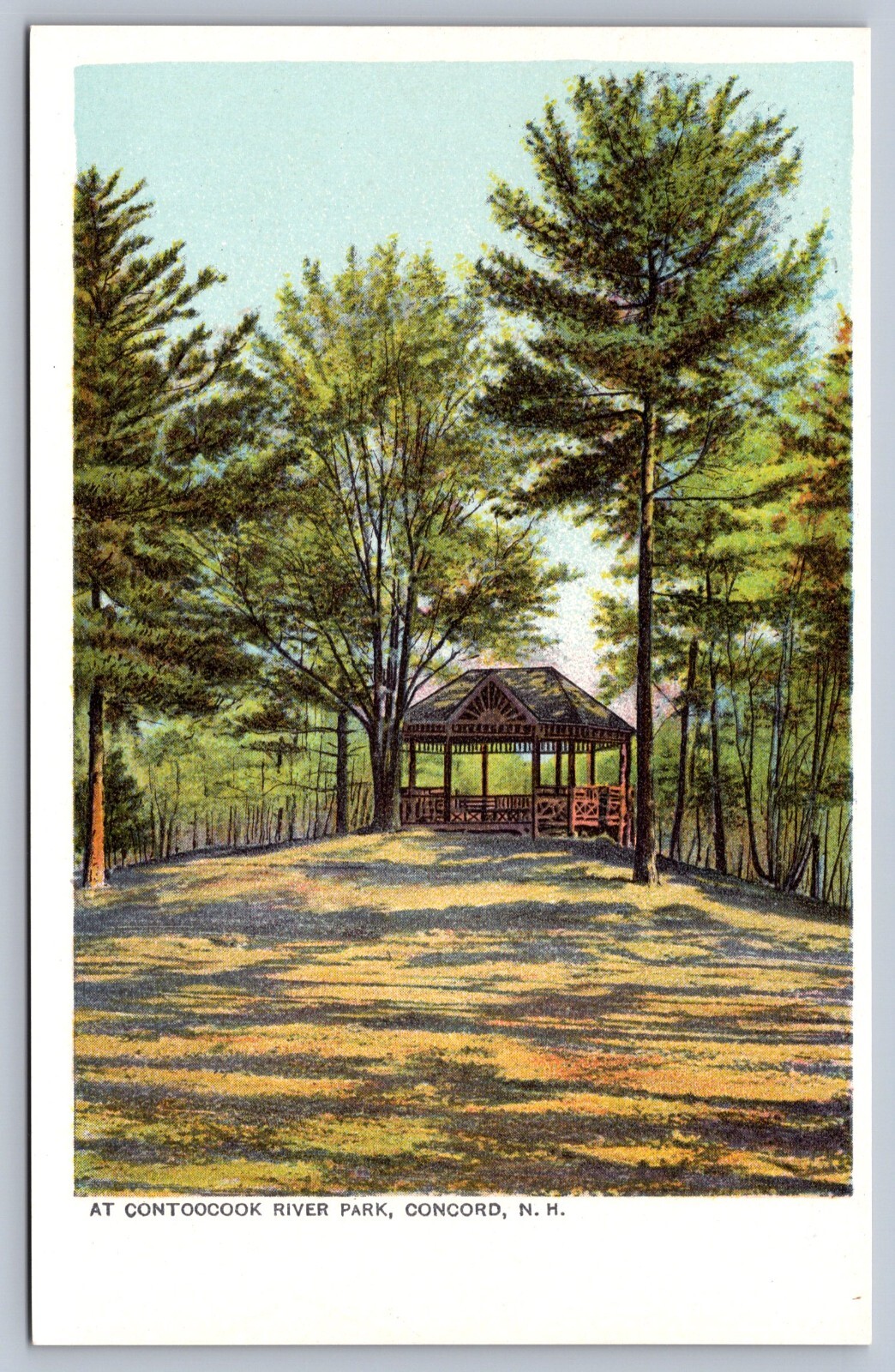 Postcard Concord NH Contoocook River Park Gazebo eBay