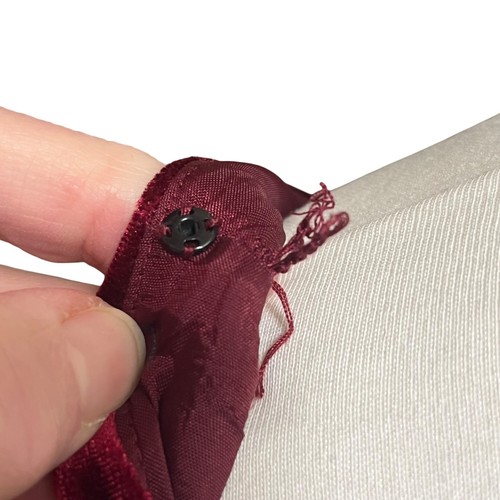 Burgundy Velvet Gown Train Square Neckline & Button Back Details Whimisgoth 10 - Picture 8 of 9