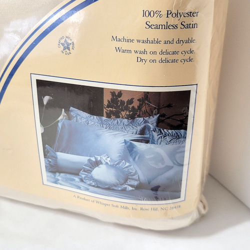 Full Size Satin Sheet Set NIP Vtg 4 Pieces Cream Whisper Soft Mills Machine Wash - Picture 5 of 7